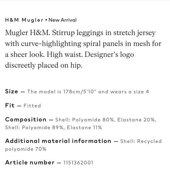 MUGLER HM MESH LEGGING - Picture 2 of 3